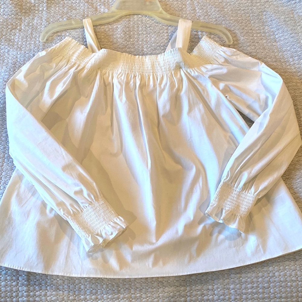 Loft crisp white top